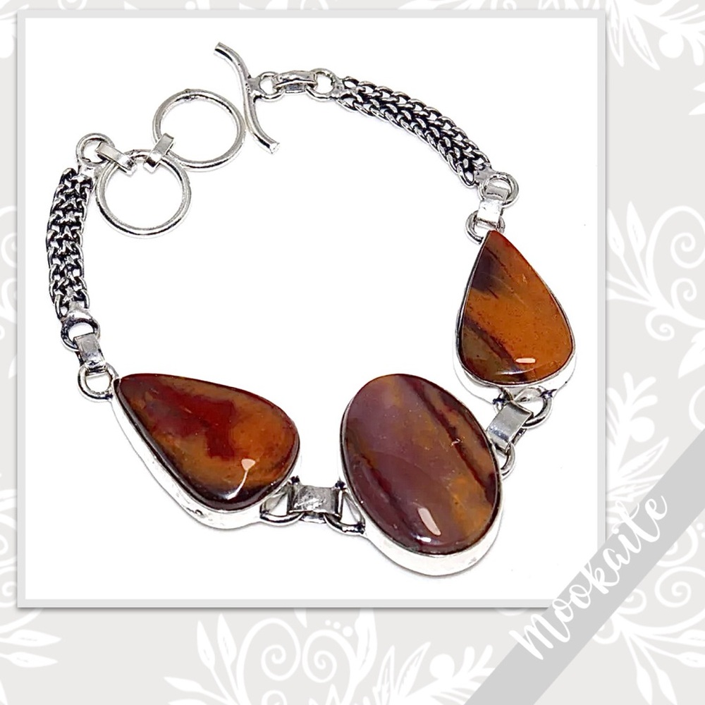 Mookaite Silver Bracelet
